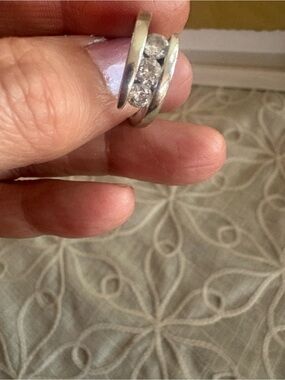 Silver Crystal Accent Stackable Women's Ring - Silver